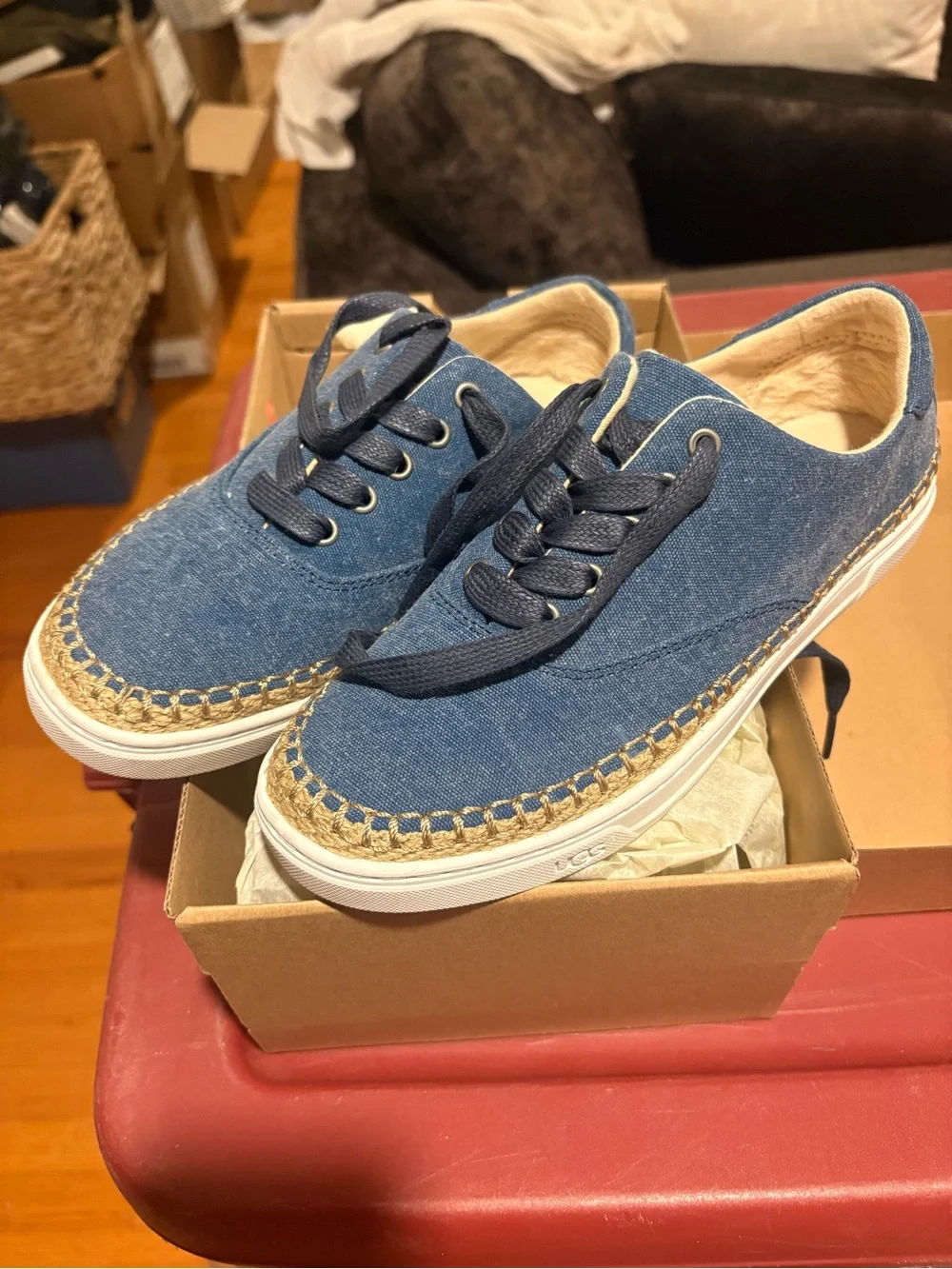 UGG Denim Blue Women's Lace-Up Espadrille Sneakers